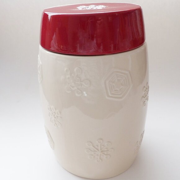 Starbucks 2011 Snowflake Holiday Canister Cookie Treat Jar with Sealed Lid - Picture 3 of 11